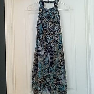 Leopard print halter neckline dress